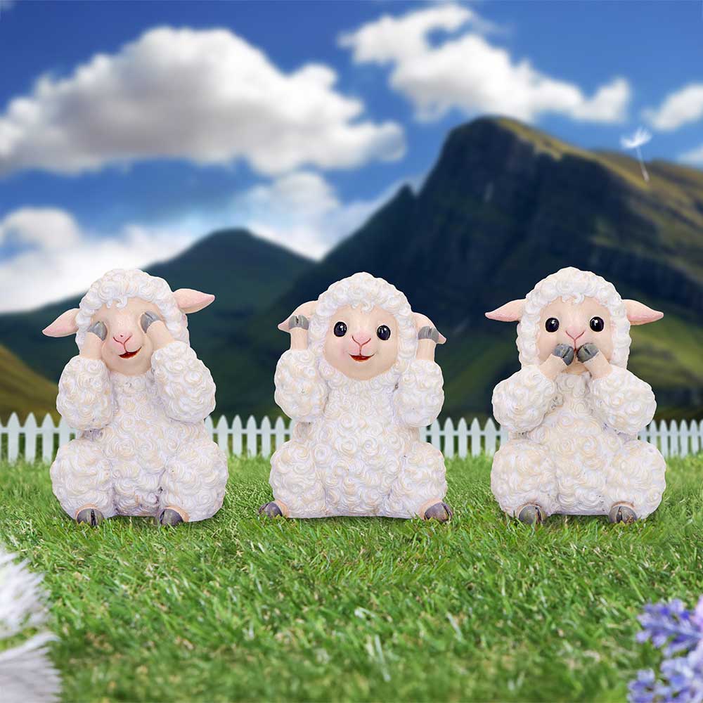 Three Wise Sheep 8.5cm