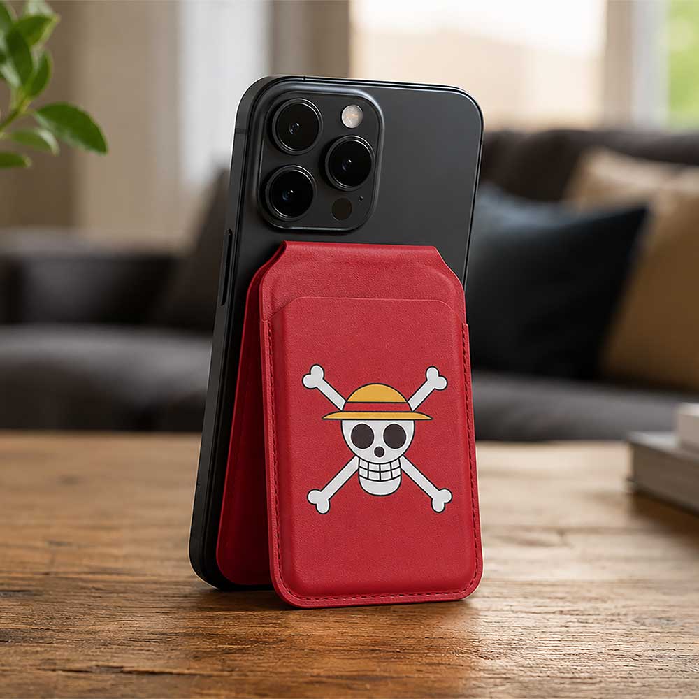 One Piece Luffy Jolly Roger Magsafe Card Holder (Red) 10.2cm