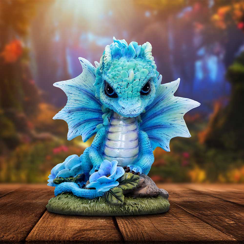 Blue Poppy Flower Dragon 11cm