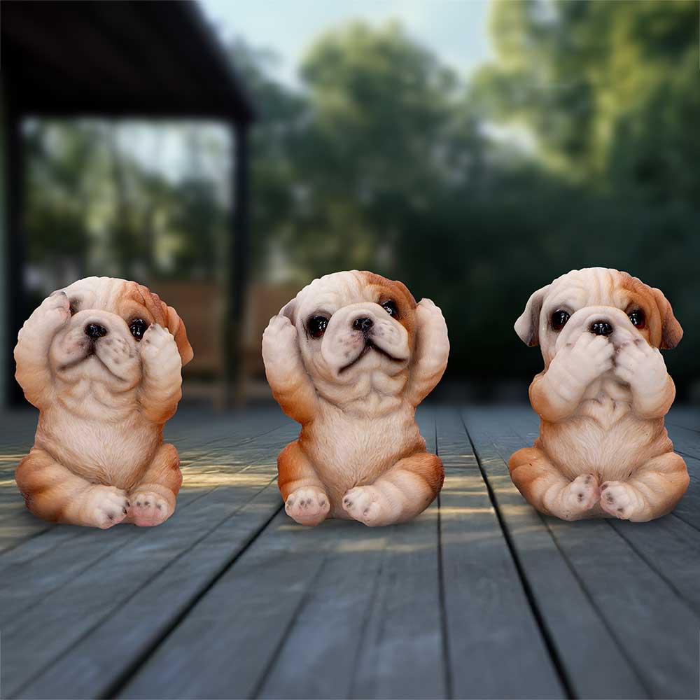 Three Wise Bulldogs 7.5cm
