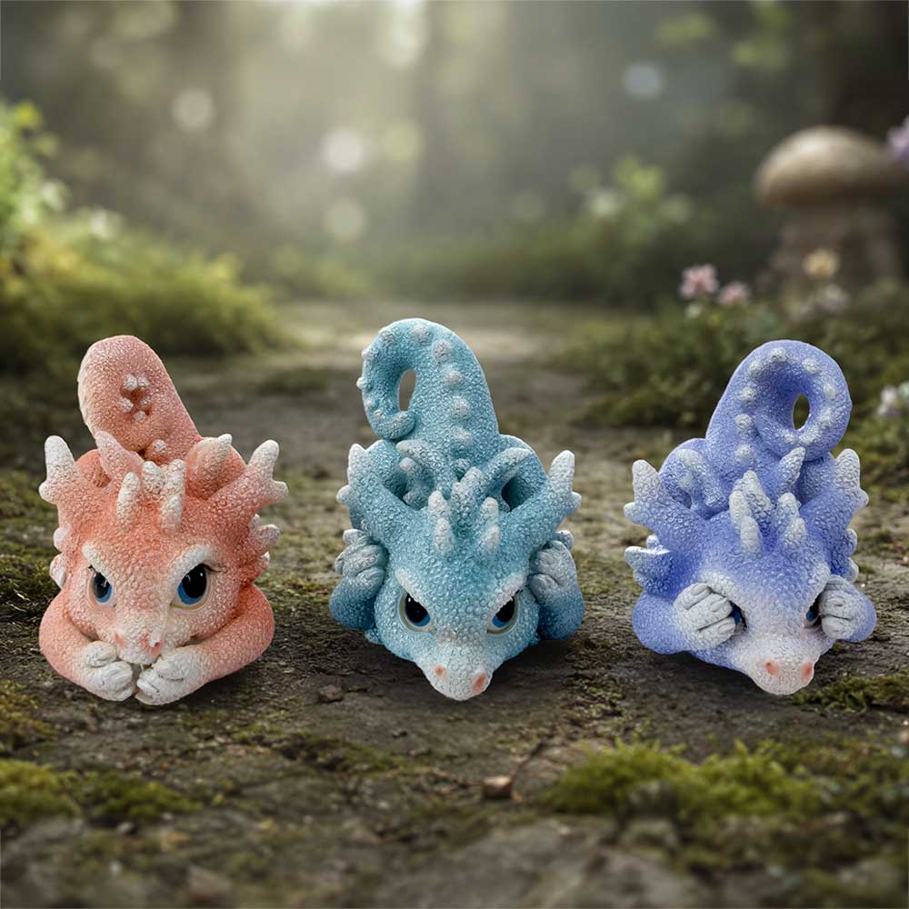 Three Wise Coralscale Dragonlings 5.8cm