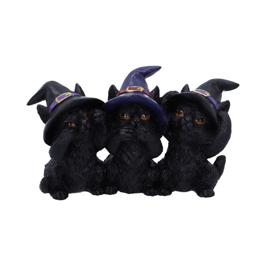 Three Wise Black Cats 11.5cm