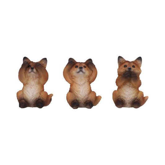 Three Wise Foxes 8.5cm
