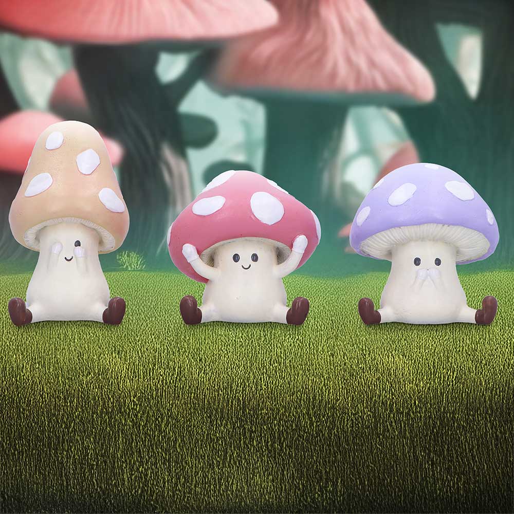 Three Wise Toadstools 8.5cm