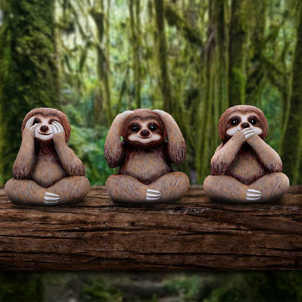 Three Wise Sloths 8cm