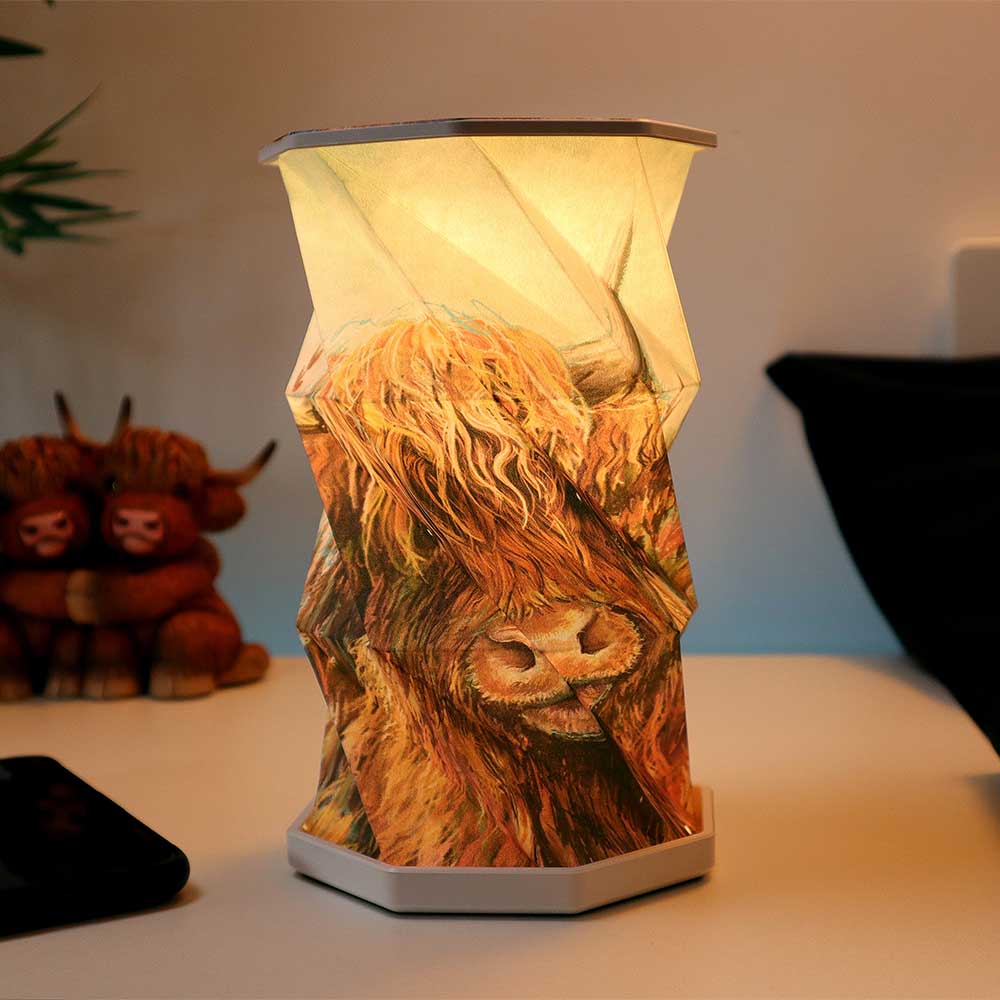 Highland Cow Foldable Lamp 21cm