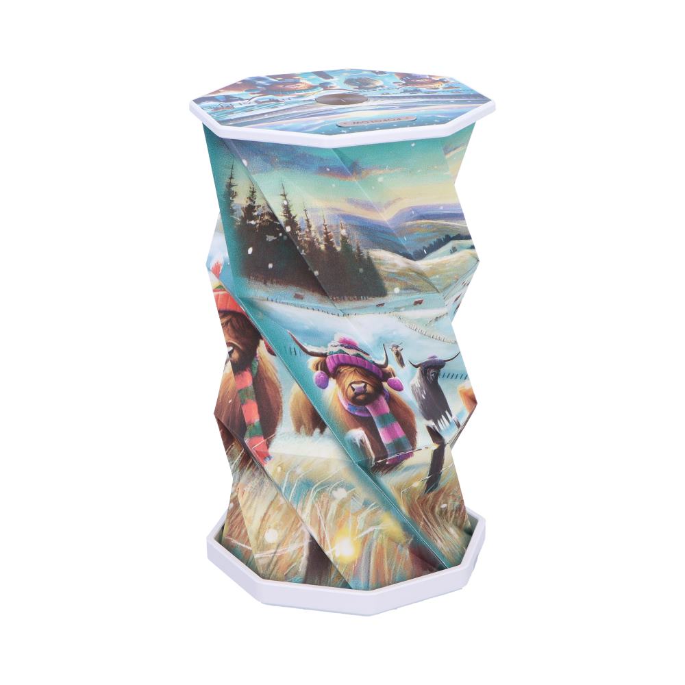 Winter Highland Cows Foldable Lamp