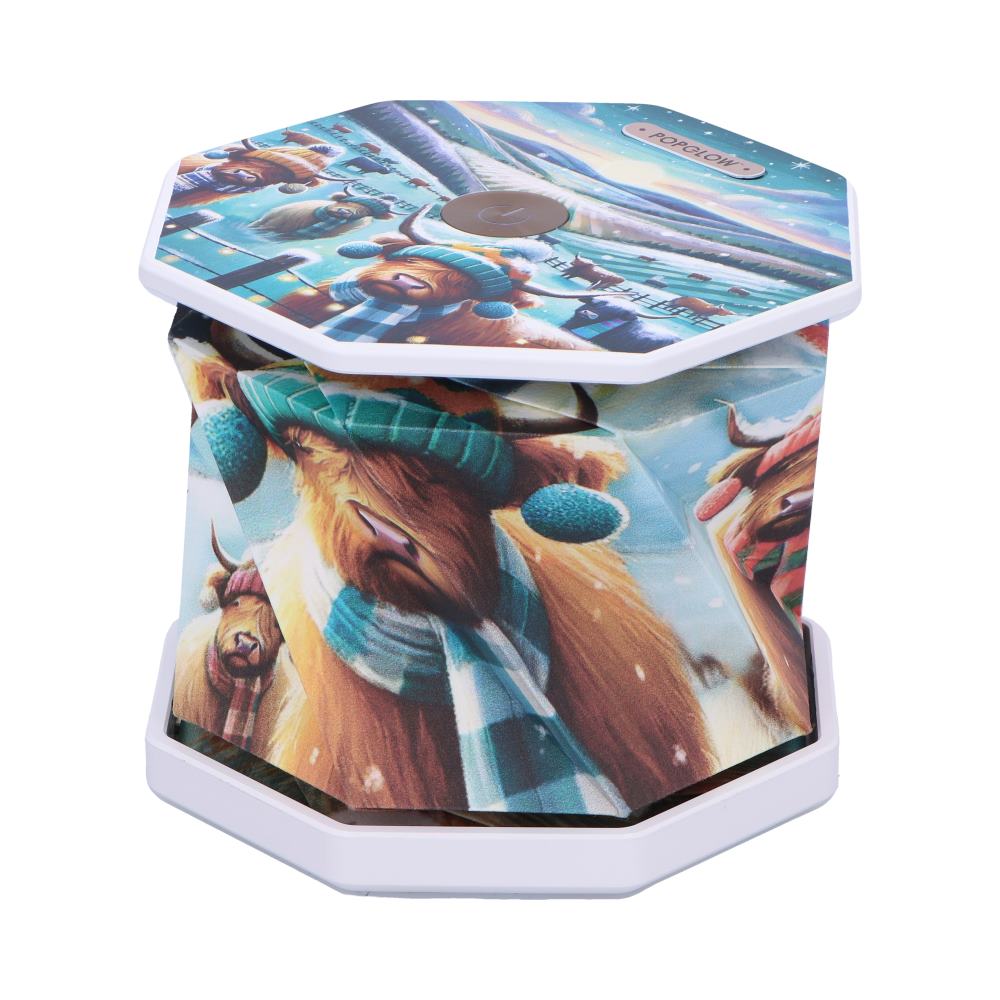 Winter Highland Cows Foldable Lamp