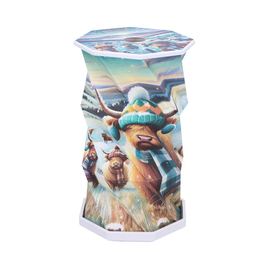 Winter Highland Cows Foldable Lamp
