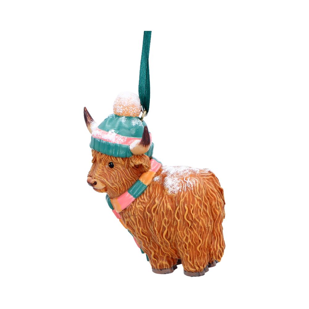 Winter Highland Cow Snowfall Hanging Ornament