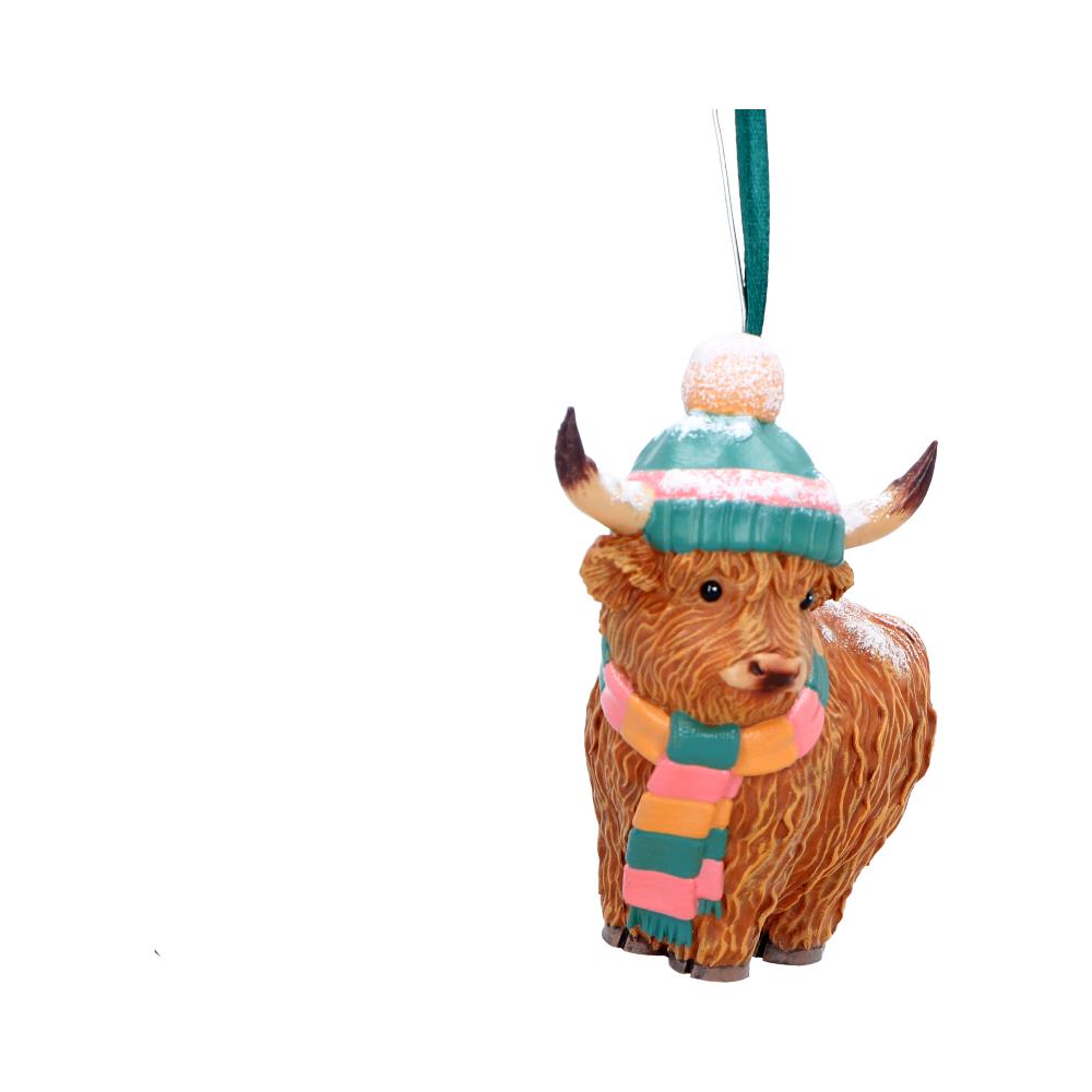 Winter Highland Cow Snowfall Hanging Ornament