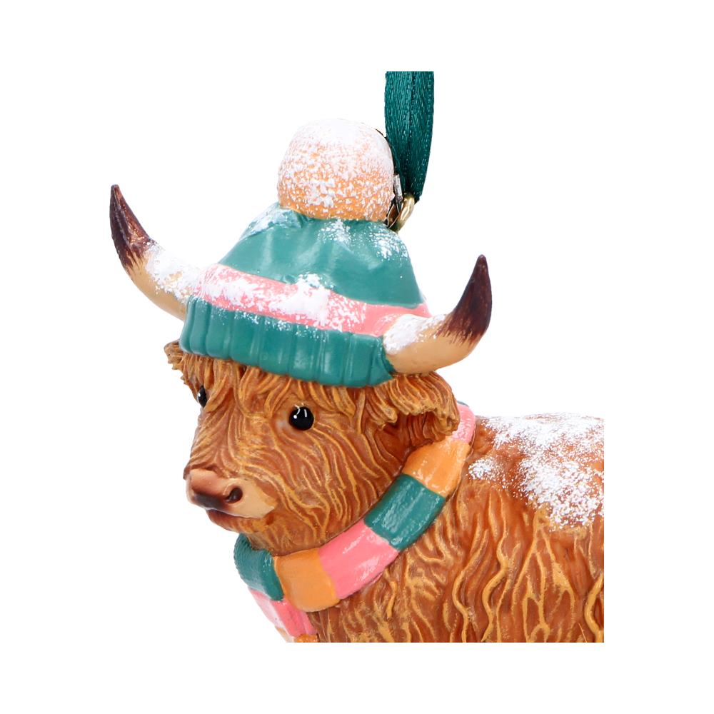 Winter Highland Cow Snowfall Hanging Ornament