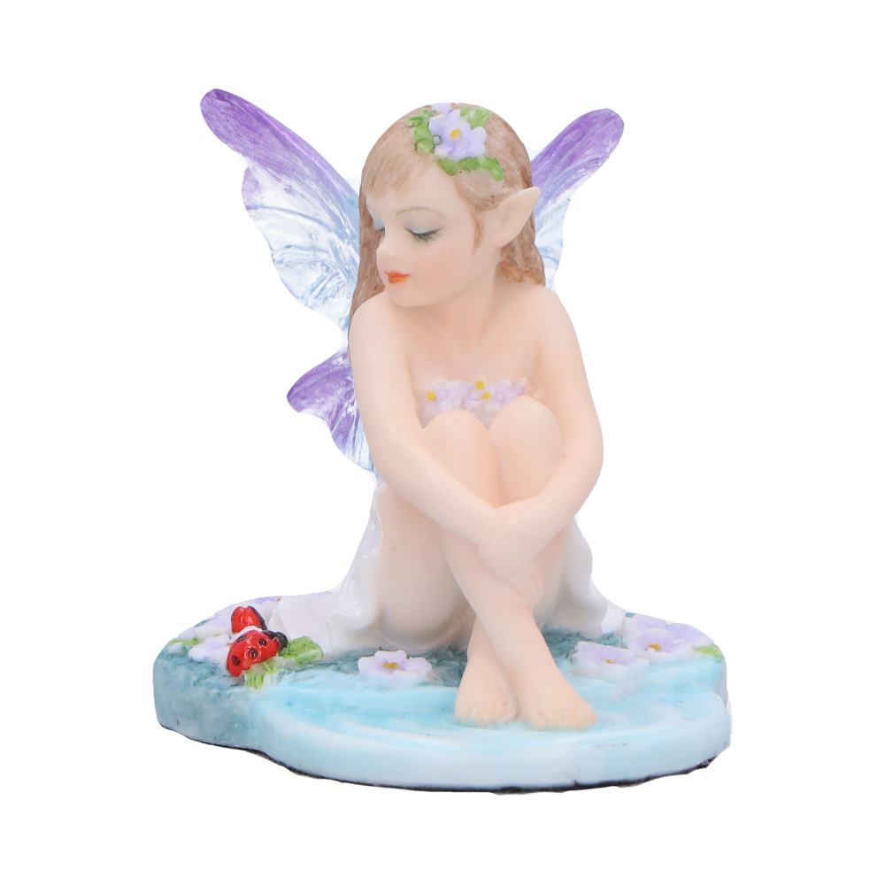 Jenna 6cm Jenna - Serene fairy with purple lilies and ladybugs