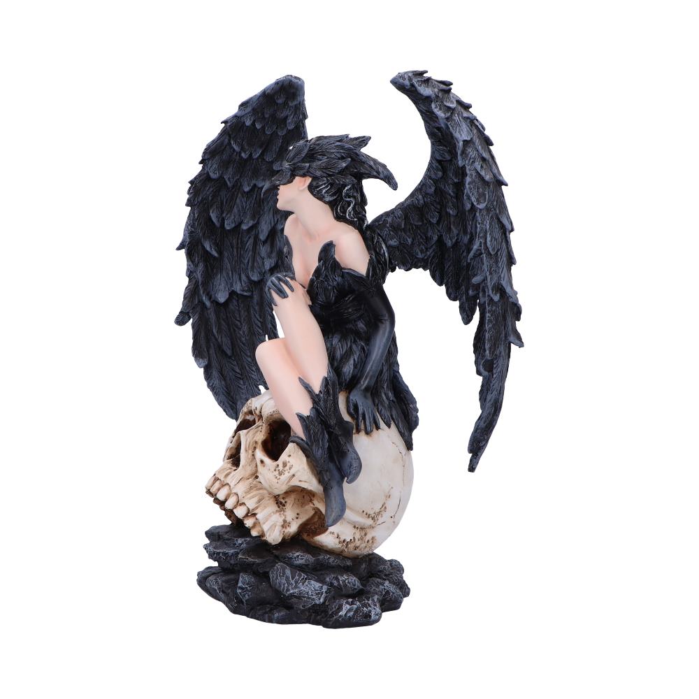 Riven Riven  Gothic Winged Figurine on Skull Base