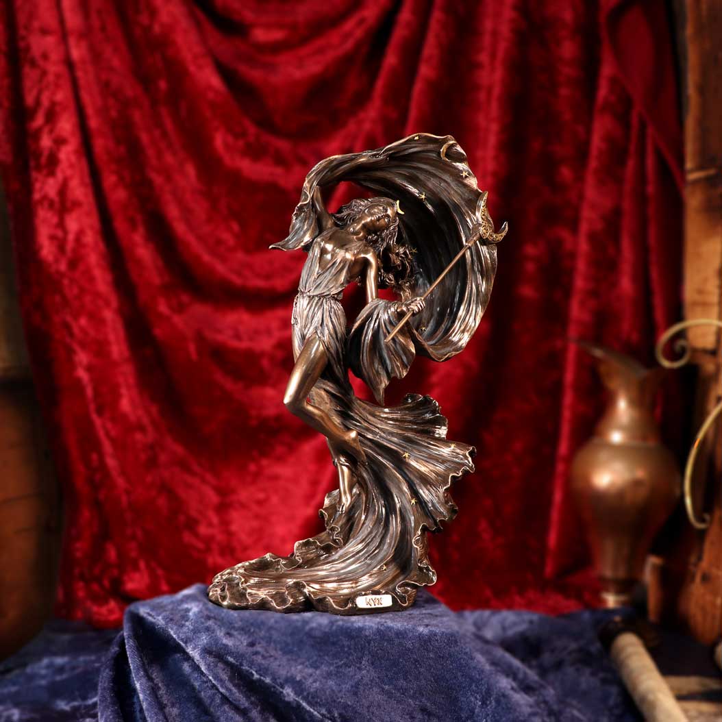 Nyx Greek Goddess Statue 27.5cm - Gothic Night Deity Figurine